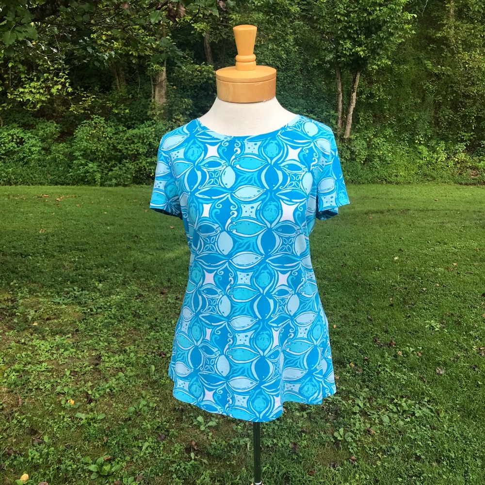 Lilly Pulitzer Crew Neck T-Shirt What a Racquet